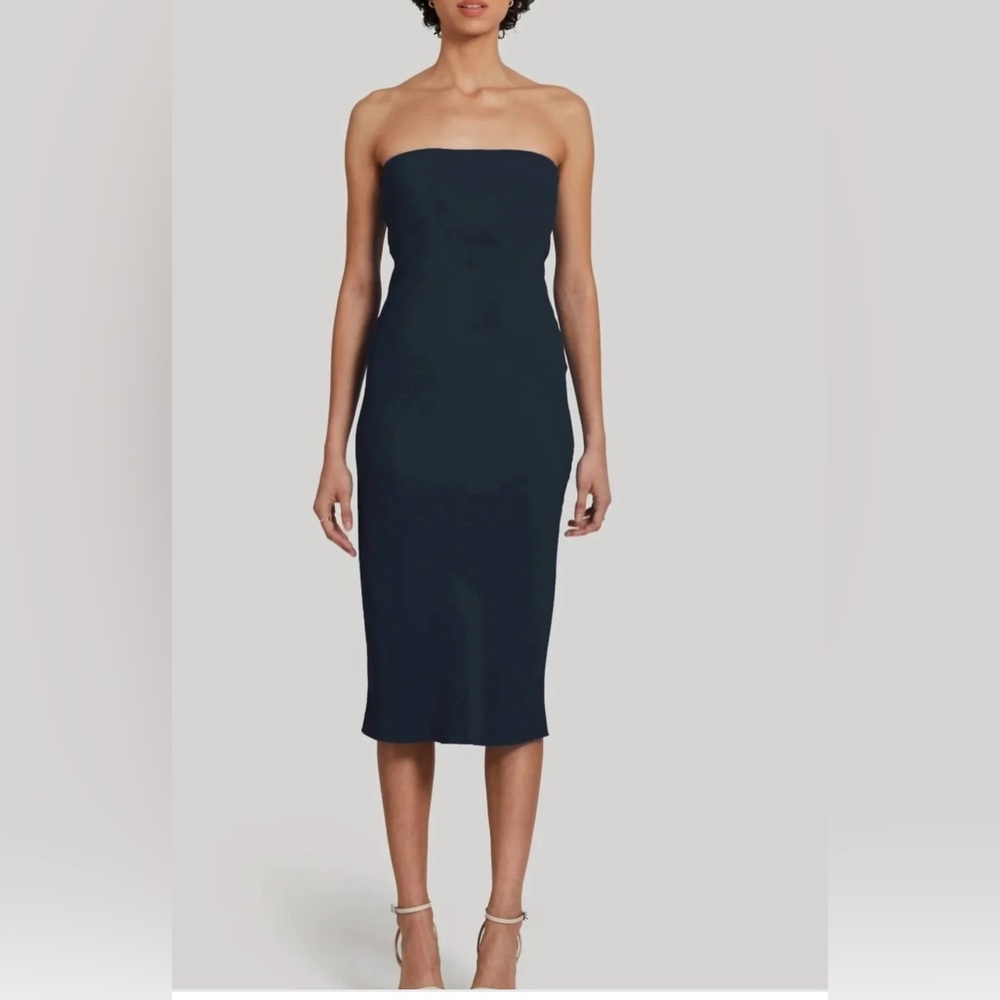 Amanda Uprichard Navy Strapless Dress
